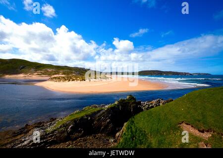 Fluß Naver und Torrisdale Strand Stockfoto