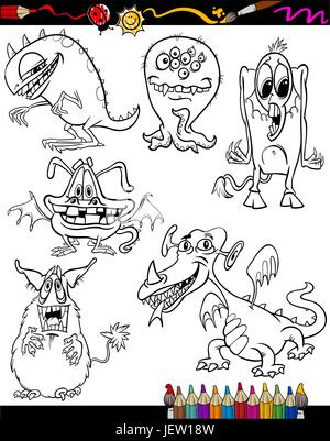 Abbildung, Monster, Drachen, Freak, lustig, Schreck, Cartoon, zum Verrücktwerden, pert, Stock Vektor