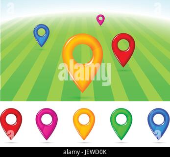 Zeiger, Transport, Guide, Karte, Atlas, Weltkarte, geführte, Lage, Stock Vektor