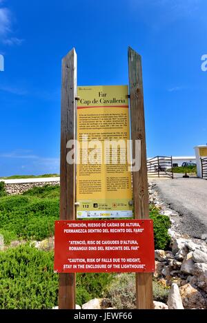 Weit Cap de Cavalleria Menorca Spanien. Stockfoto