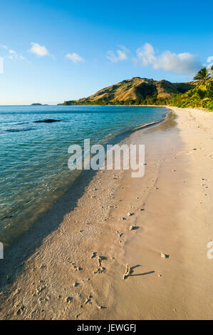 Weißer Sandstrand, Ruderer Bay, Yasawas, Fiji, Südsee Stockfoto