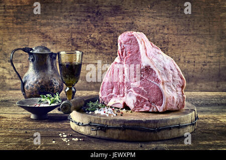 Raw zu Steak Stockfoto