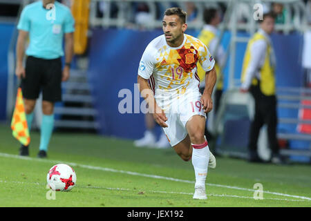 20. Juni 2017, Stadion Miejski, Gdynii, Polen; UEFA European U21 Fußball Meisterschaften. Portugal gegen Spanien;  Jonny (ESP) Stockfoto