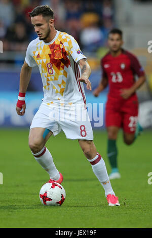 20. Juni 2017, Stadion Miejski, Gdynii, Polen; UEFA European U21 Fußball Meisterschaften. Portugal gegen Spanien;  Saul Niguez (ESP Stockfoto