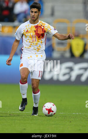 20. Juni 2017, Stadion Miejski, Gdynii, Polen; UEFA European U21 Fußball Meisterschaften. Portugal gegen Spanien;  Marco Asensio (ESP) Stockfoto