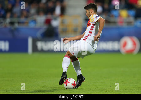 20. Juni 2017, Stadion Miejski, Gdynii, Polen; UEFA European U21 Fußball Meisterschaften. Portugal gegen Spanien;  Marco Asensio (ESP) Stockfoto