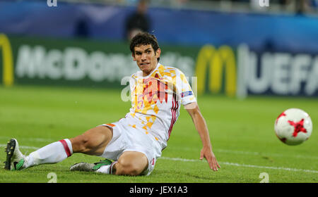 20. Juni 2017, Stadion Miejski, Gdynii, Polen; UEFA European U21 Fußball Meisterschaften. Portugal gegen Spanien;  Jesus Vallejo (ESP) Stockfoto