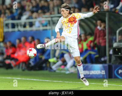 20. Juni 2017, Stadion Miejski, Gdynii, Polen; UEFA European U21 Fußball Meisterschaften. Portugal gegen Spanien;  Hector Bellerin (ESP) Stockfoto