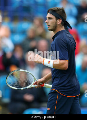 Eastbourne, Vereinigtes Königreich. 28. Juni 2017. Cameron Norrie Großbritanniens in Aktion gegen Gael Monfils Frankreichs tagsüber vier von Aegon International Eastbourne am 28. Juni 2017 in Eastbourne, England Credit: Paul Terry Foto/Alamy Live News Stockfoto