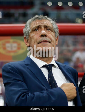 Kazan, Russland. 28. Juni 2017. PORTUGAL VS CHILE - der Trainer von Portugal Fernando SANTOS während eines Spiels zwischen Portugal und Chile gültig für das Halbfinale des Confederations Cup 2017, statt an diesem Mittwoch (28), Arena Stadium Kazan in Kazan, Russland. (Foto: Rodolfo Buhrer/La Imagem/Fotoarena) Credit: Foto Arena LTDA/Alamy Live-Nachrichten Stockfoto