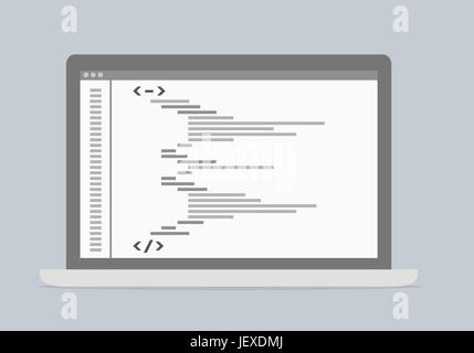 Laptop-Code Programmierung Stockfoto