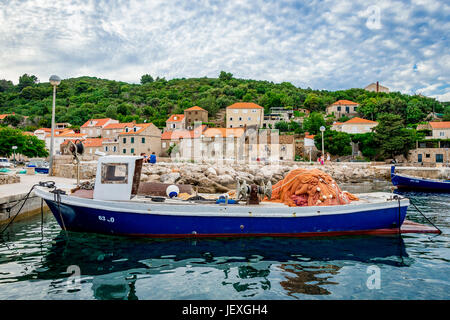 Der Hafen von Sudurad auf Šipan, Kroatien Stockfoto