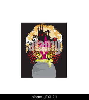 Grafik, Hut, Auge, Orgel, schwarz, dunkelhäutigen, tiefschwarze, tiefschwarz, Spinne, Angst, Stock Vektor