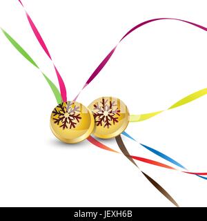 Weihnachtsschmuck, Schneeflocke, Musical, Blech, Halskette, Weihnachten Stock Vektor