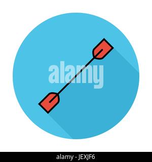 Paddel-Symbol. Flache Vektor im Zusammenhang mit Symbol mit langen Schatten für Web und mobile Anwendungen. Es ist einsetzbar als - Infografik-Element, Symbol, Piktogramm, Logo Stock Vektor