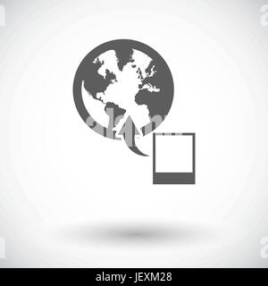 Hochladen Sie Foto. Einzelne flache Symbol auf weißem Hintergrund. Vektor-Illustration. Stock Vektor