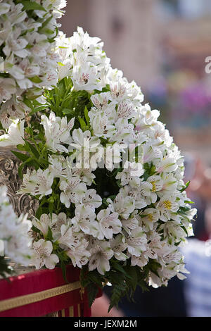 Detail der floralen Ornamenten auf einem Thron der Karwoche, Linares, JaŽn Provinz, Spanien Stockfoto