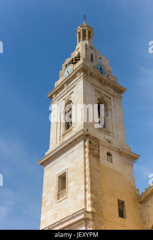 Turm der Basilika Santa Maria in Xativa, Spanien Stockfoto