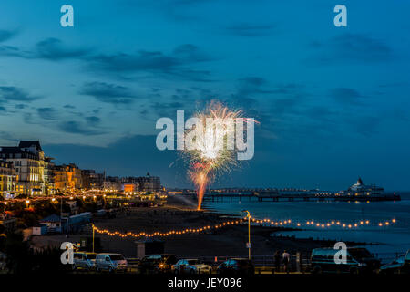 Feuerwerk, Eastbourne 1812 Konzert, East Sussex, Großbritannien Stockfoto