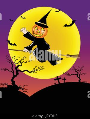 Party, Feier, Halloween, Spuk, Tradition, Kürbis, Cartoon, Begeisterung, Stock Vektor