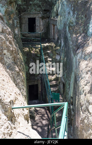 Besuch in Beit She'arim Nationalpark, Israel Stockfoto