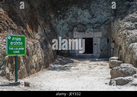 Besuch in Beit She'arim Nationalpark, Israel Stockfoto