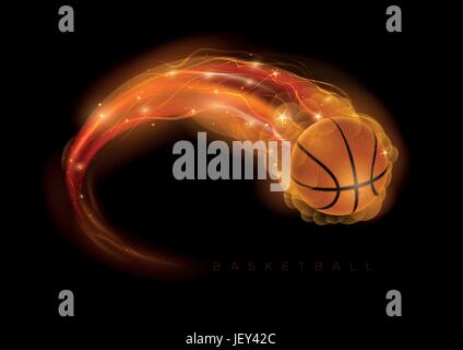 Kugel, Illustration, Brand, Feuersbrunst, Sport, Basketball, Komet, Vektor, Stock Vektor