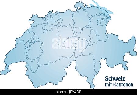 Karte, Atlas, Karte der Welt, Karte, Schweiz, Karte, Gliederung, Verwaltung, Stock Vektor