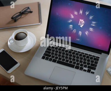 Horoskop Astrologie Sternzeichen traditionelle Vorhersage Fortune Zeichen Liebe Astrologie Mythos Sterne Symbol Stockfoto