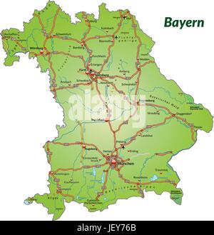 Verkehr, Transport, Bayern, Autobahn, Autobahn, Karte, Staat ...