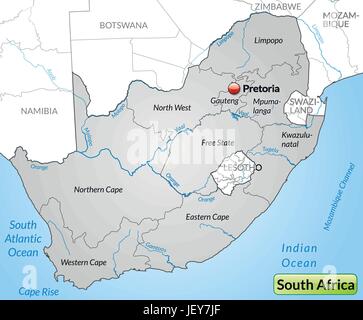 Karte, Atlas, Karte der Welt, Karte, Südafrika, Grenze, Karte, Zusammenfassung, Stock Vektor