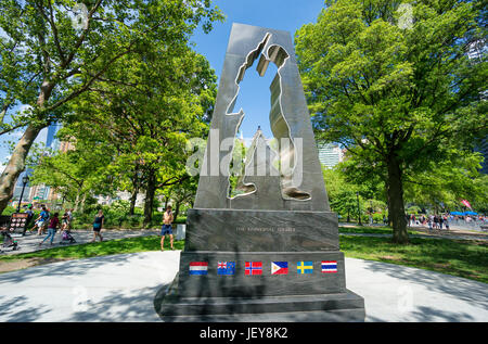 New York Korean War Veterans Memorial im Battery Park Stockfoto