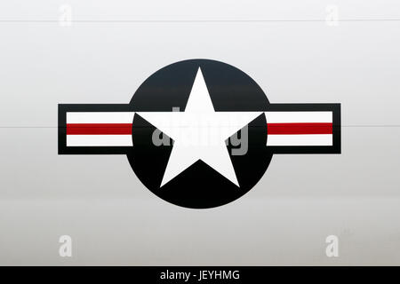 PARIS, Frankreich - 23. Juni 2017: Rondell von der United States Air Force, Navy und Marine Corps auf ein US-Navy Boeing P-8 Poseidon auf der Paris Airshow 201 Stockfoto