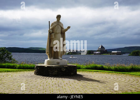 Heiligen religiösen Ort Station Insel St. Patrick's Purgatory Wallfahrt Lough Durg Irland Stockfoto