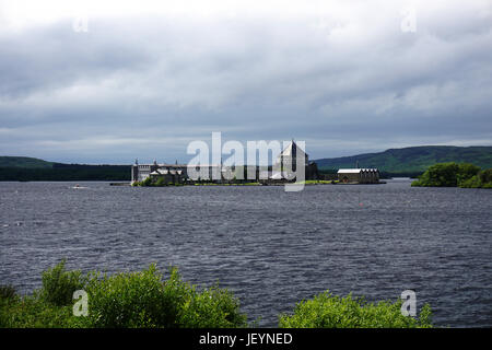 Heiligen religiösen Ort Station Insel St. Patrick's Purgatory Wallfahrt Lough Durg Irland Stockfoto