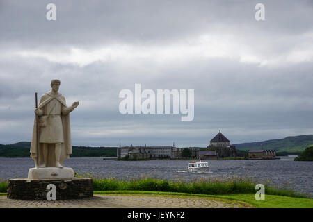 Heiligen religiösen Ort Station Insel St. Patrick's Purgatory Wallfahrt Lough Durg Irland Stockfoto