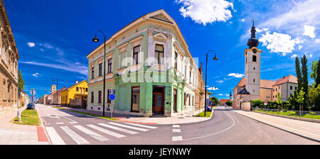 Alte Stadt Koprivnica Straßenansicht, Podravina Region in Kroatien Stockfoto