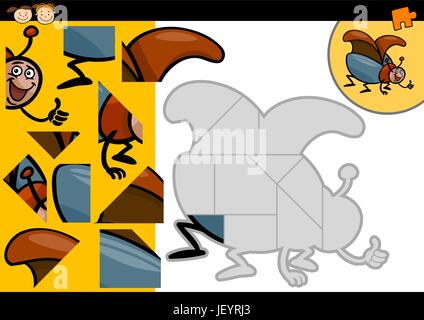 Bildung, Insekten, Käfer, Illustration, Fehler, Puzzle, Puzzle, Jigsaw Puzzle, Stock Vektor