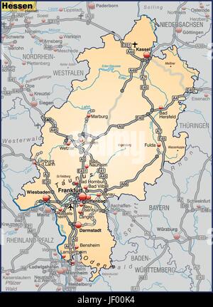 Verkehr, Transport, Hessen, Autobahn, Autobahn, Karte, Staat