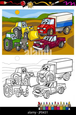 Bildung, Fahrzeuge, Illustration, Cartoon, Buch, Autos, Automobile, Stock Vektor