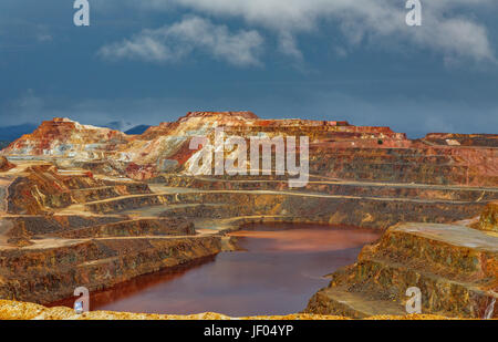 Rio Tinto Mine an stürmischen Tag Stockfoto