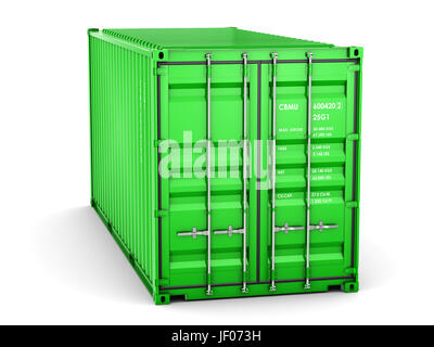 Isolierte Frachtcontainer Stockfoto