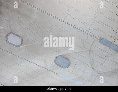 Aluminium-Flugzeuge Blech Hintergrundtextur Stockfoto