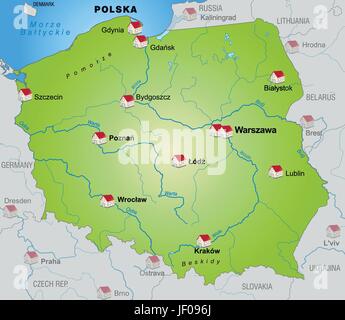 Grenze, Polen, Karte, Synopse, Grenzen, Atlas, Weltkarte, Landkarte