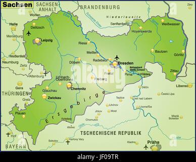 Karte, Atlas, Karte der Welt, Karte, Sachsen, Karte, Staat, Atlas, Karte von der Stock Vektor