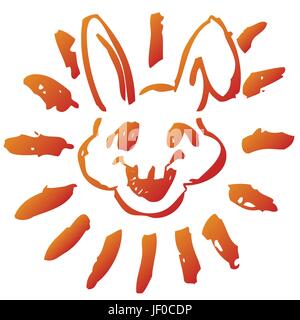 Urlaub, Nagetier, Ohren, Ostern, Kaninchen, Hase, Hasen, Kaninchen, Hase, Zeichen, Stock Vektor