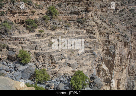 Verlassenes Dorf in Wadi Ghul Stockfoto