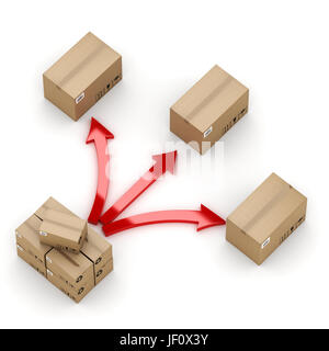 3D-rendering Karton Stockfoto