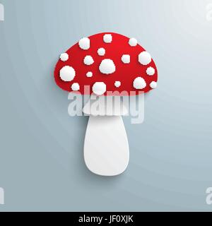 Gruß, neue, Illustration, Karte, Pilz, Pilz, Agaric, erfreut, Stock Vektor