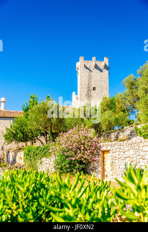 Die Kirche und das Benediktinerkloster auf der Insel St. Mary auf Mljet gehören zu den ältesten Kirchenkomplexen der Adria. Stockfoto